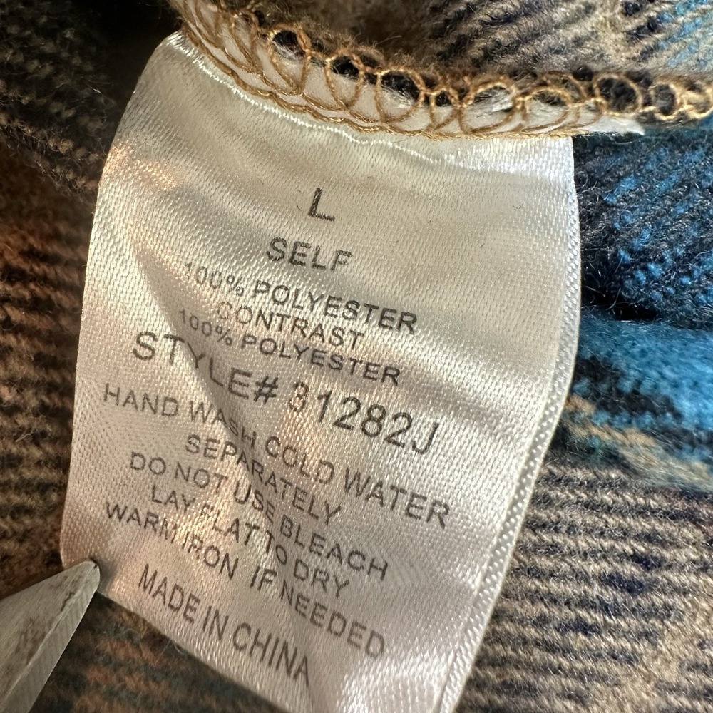 Bad Little Country Girl Plaid Oversize Shacket Button Sz L - Picture 6 of 9